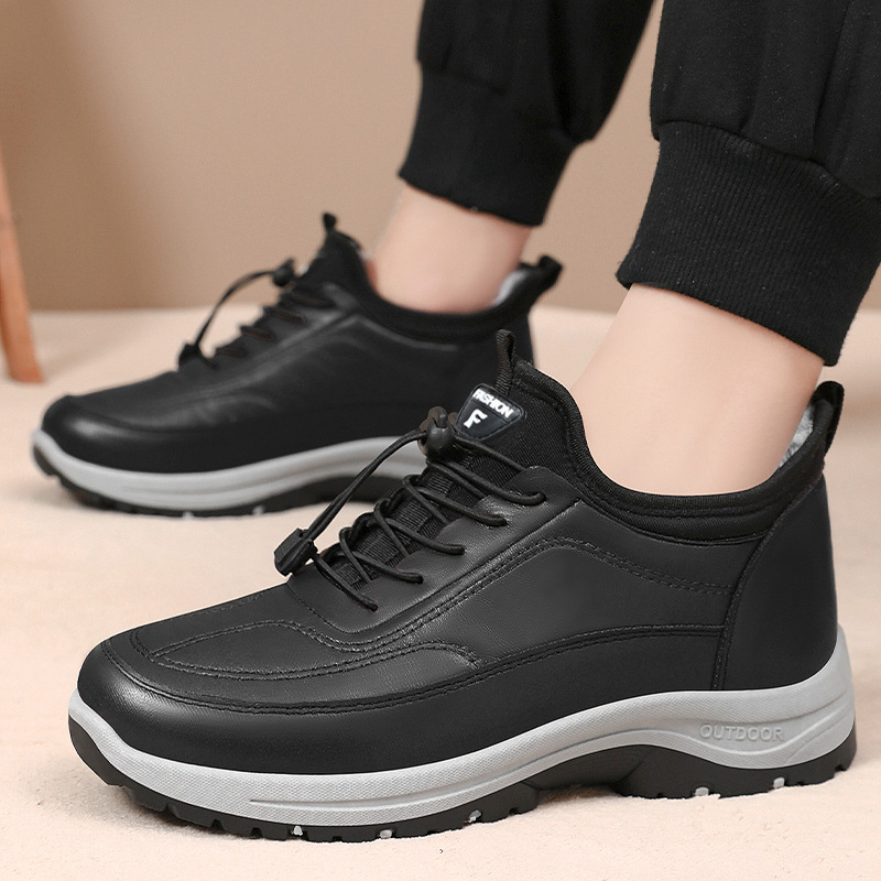 New style cotton shoes for men, old Beijing cloth shoes, winter fleece, warm, waterproof and anti-slip, dad shoes for middle-aged and elderly people, walking shoes Application Scenario