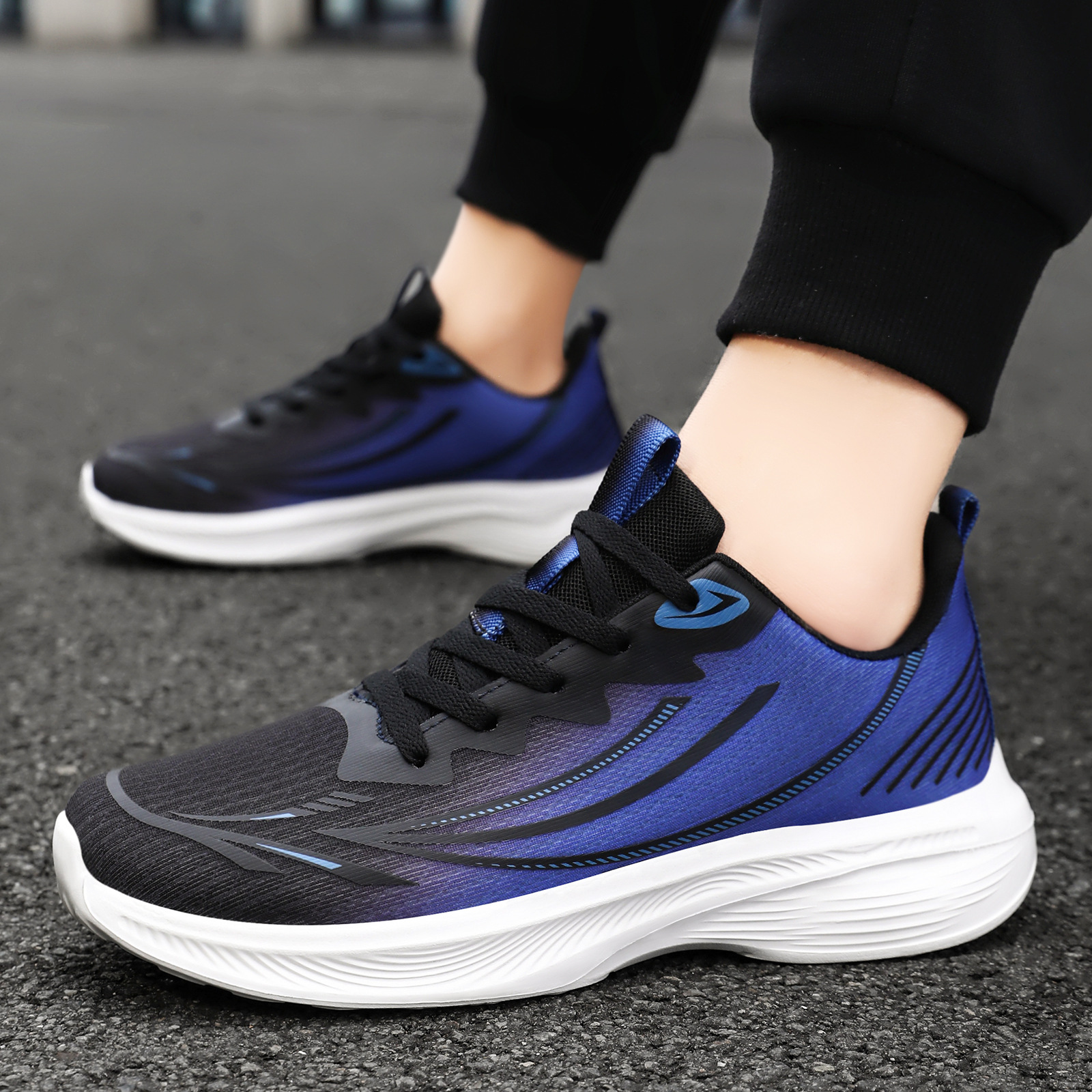 Men's shoes, sports shoes, fashionable and versatile, breathable mesh shoes, comfortable and trendy single shoes, soft soles, not tiring to the feet, running shoes Specification drawing