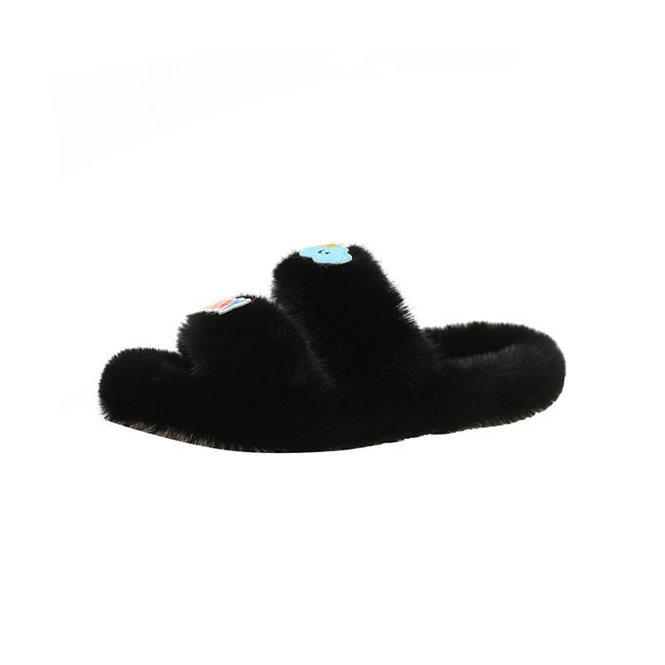 In the autumn and winter of 2025, there are thick-soled, fluffy, cute, niche, casual and versatile women's slippers Item Picture