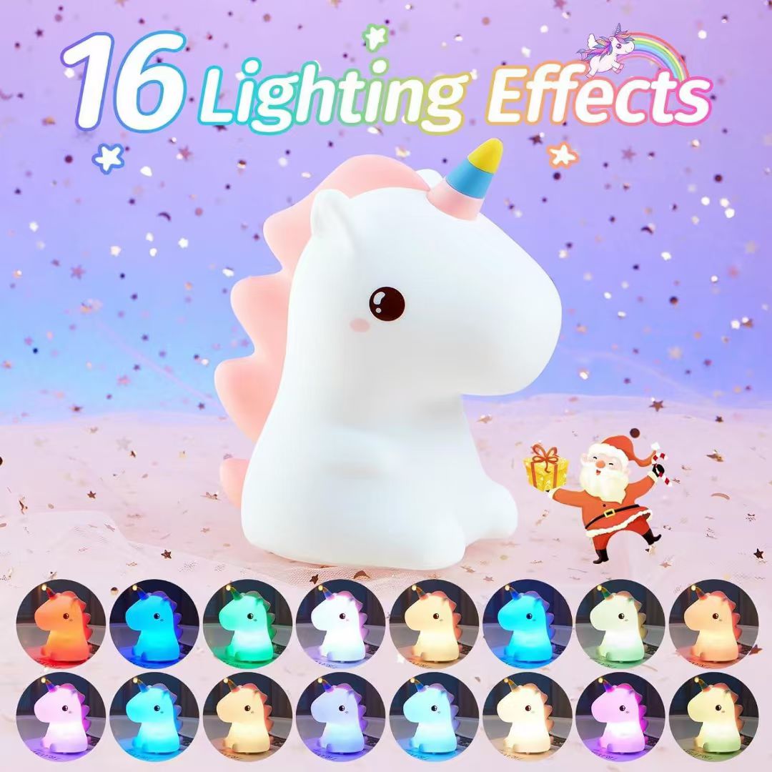 Children's night light, silicone night light, unicorn light, color-changing, direct sales from domestic and foreign manufacturers Item Picture