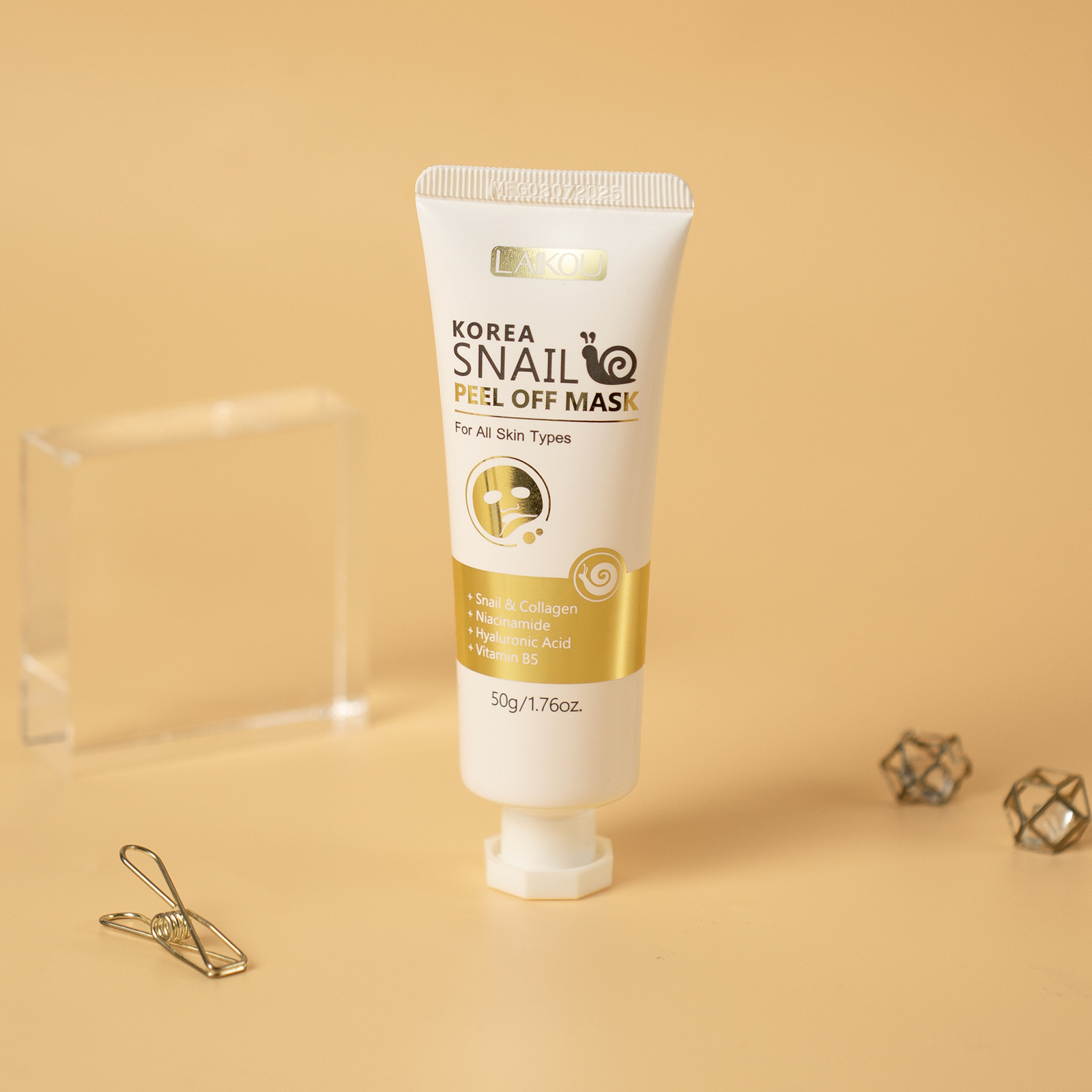 Cross-border new product LAIKOU Snail Pear-off Mask 50g, an all-English mask for export, FDA skin care products manufacturer in stock Application Scenario