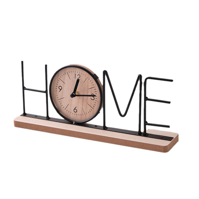 北欧风创意铁艺时钟电视柜装饰摆件家居客厅桌面钟表卧室玄关酒柜办公室摆件详情图4