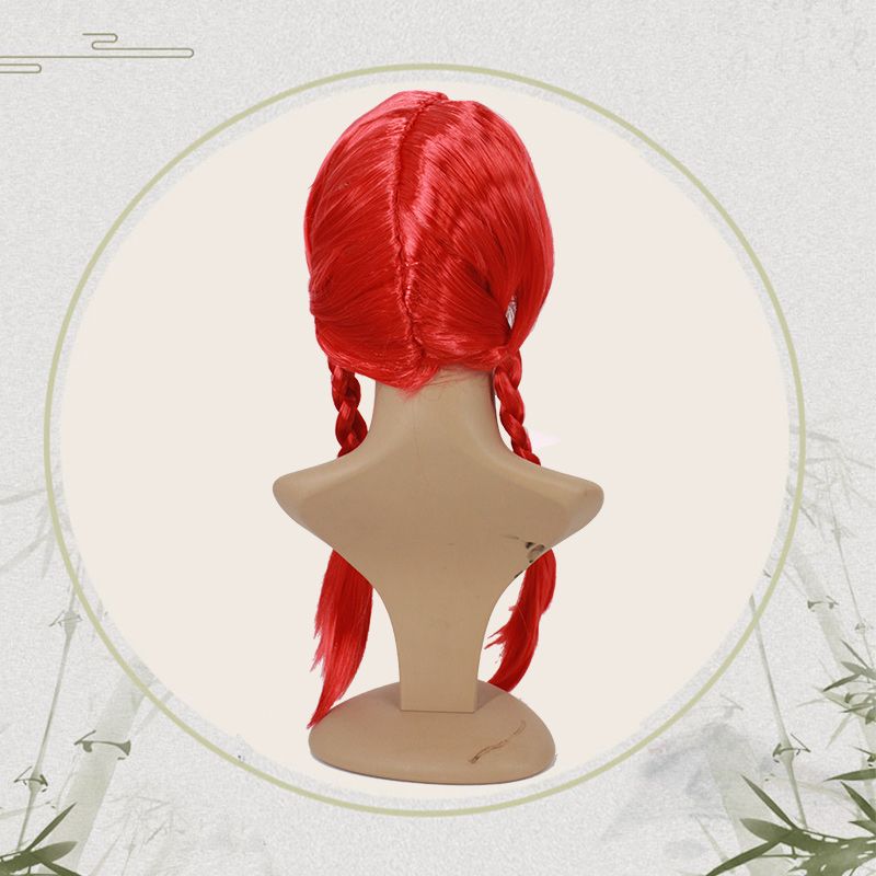 Party braided wig cosplay black double braided female anime color full head wig customization detail image 4
