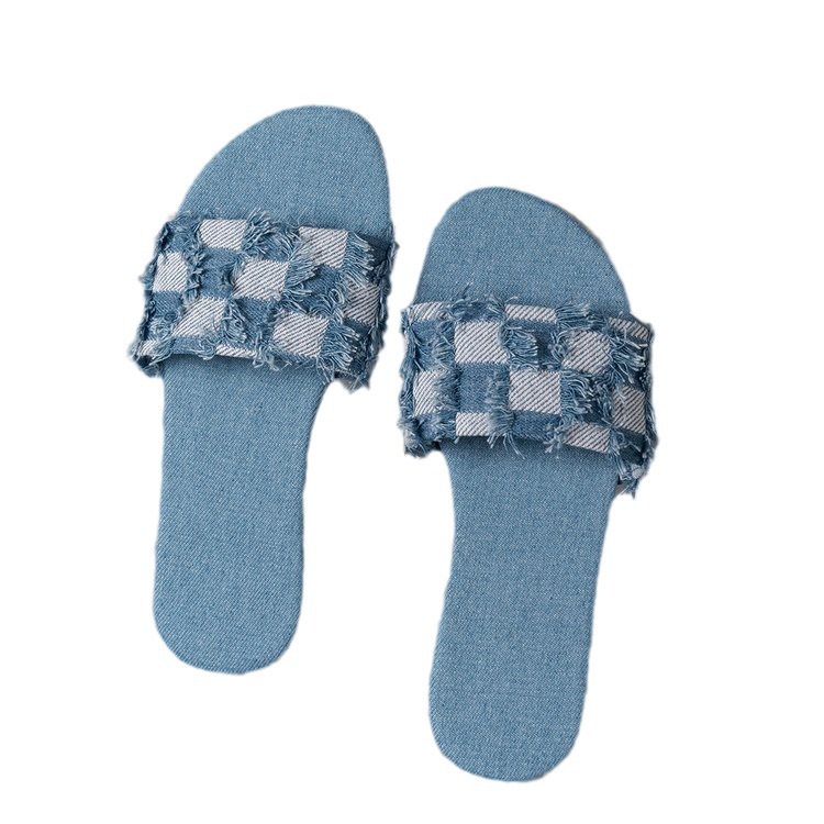 Spring/Summer 2025 fashionable and casual toe-exposing flip-flops, simple and versatile ins flat slippers Item Picture