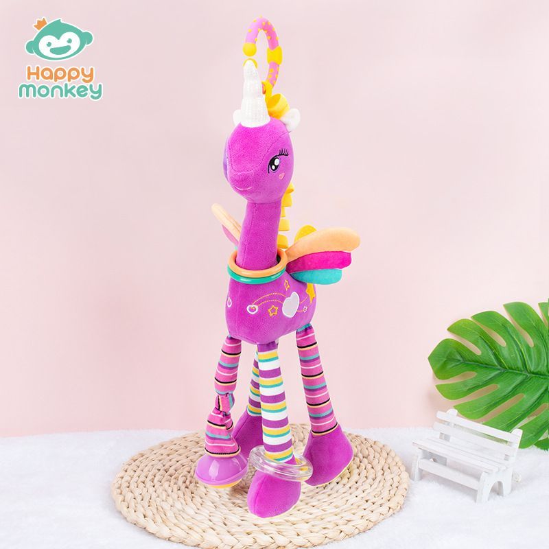 Happy Monkey乐萌趣早教揺铃牙胶可啃咬婴儿安抚玩偶玩具宝宝安抚玩具益智启蒙新款详情图2