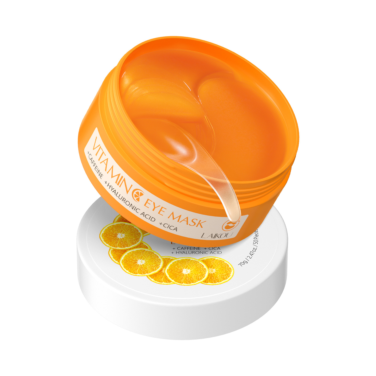 Cross-border LAIKOU Vitamin c Eye Mask Patches 50 pieces Moisturizing and hydrating All-English Eye Mask patches for export wholesale in stock Item Picture