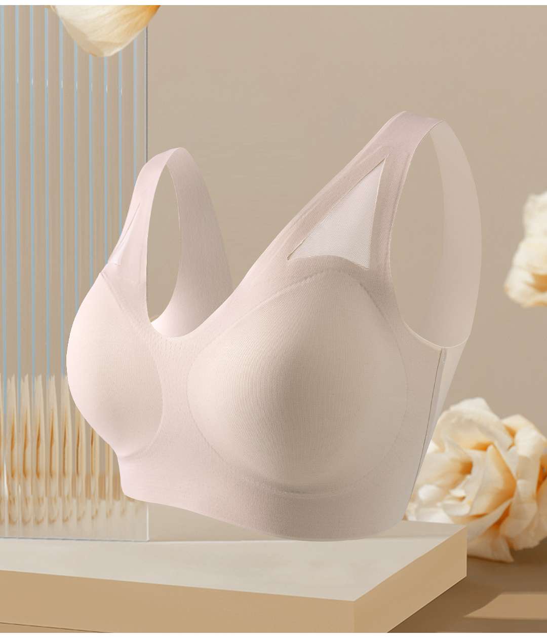 Three-row button ice silk underwear with seamless and nude feel undefined