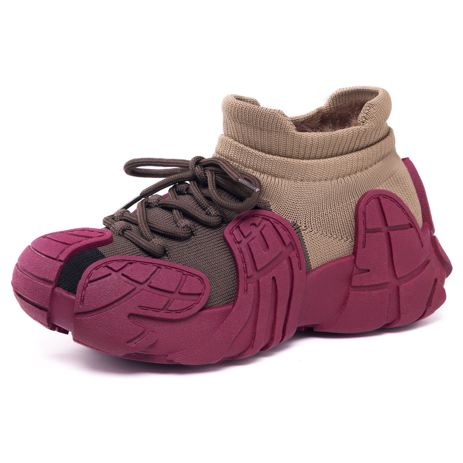 New winter cotton shoes for women, with added fleece and thickened, fashionable and casual thick-soled cotton boots, octopus thick-soled sports shoes, women's cotton shoes Item Picture