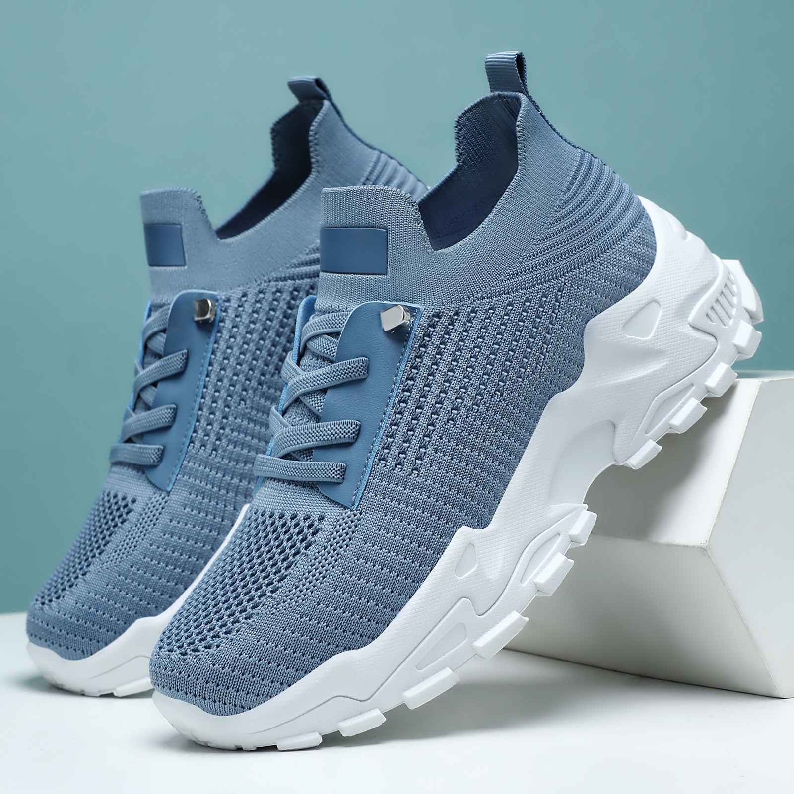 Versatile women's shoes, autumn mesh breathable casual shoes, cross-border large-sized women's single shoes, thick-soled comfortable sports shoes Specification drawing