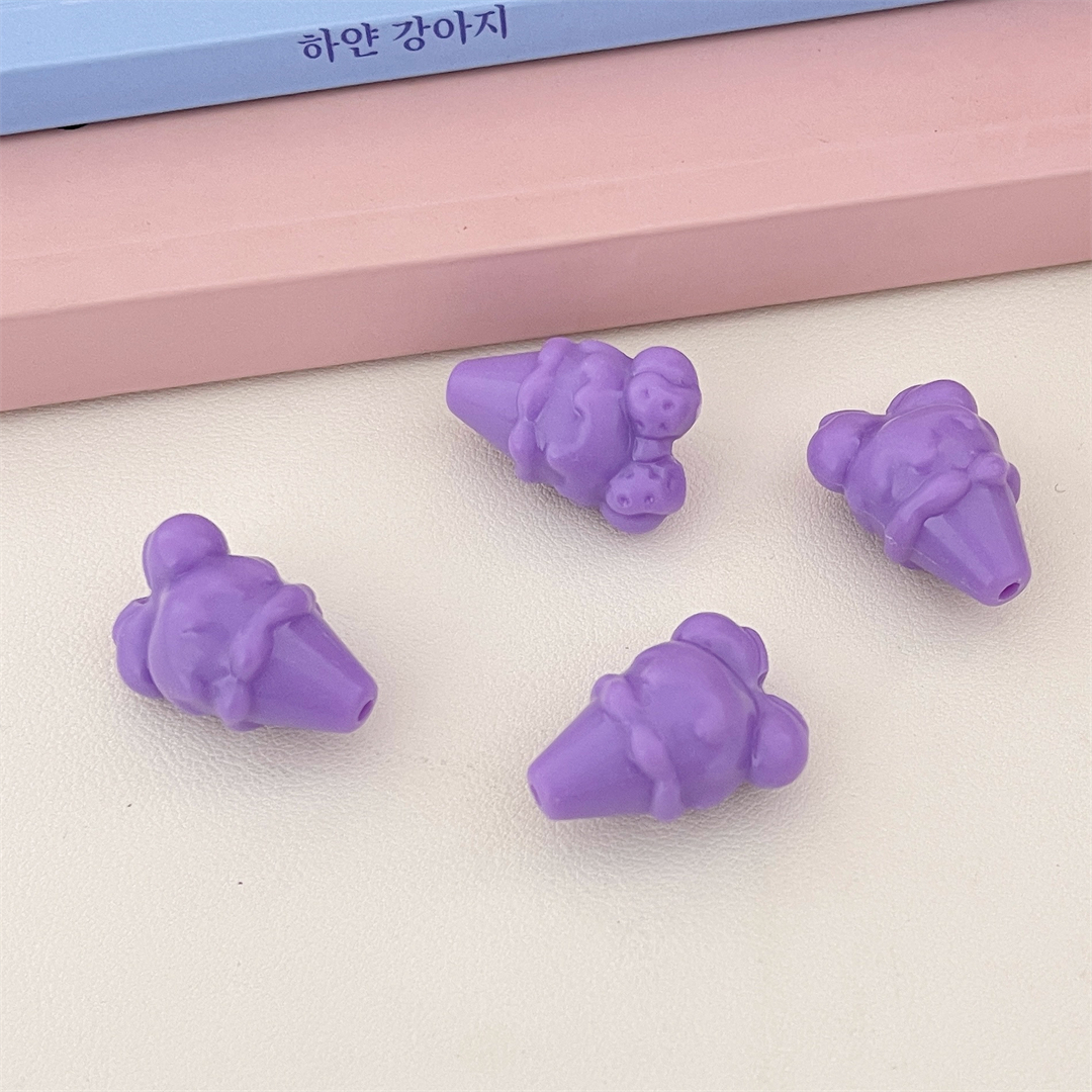 Acrylic solid color perforated loose beads, ice cream beads, diy children's necklace and bracelet, handcrafted bead material pic 15