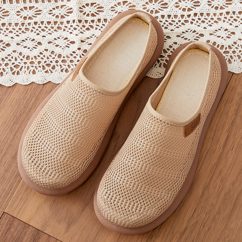 Summer shoes for women: Woven mesh shoes, breathable single shoes, cross-border delivery, hollowed-out women's shoes, half slippers for women Specification drawing