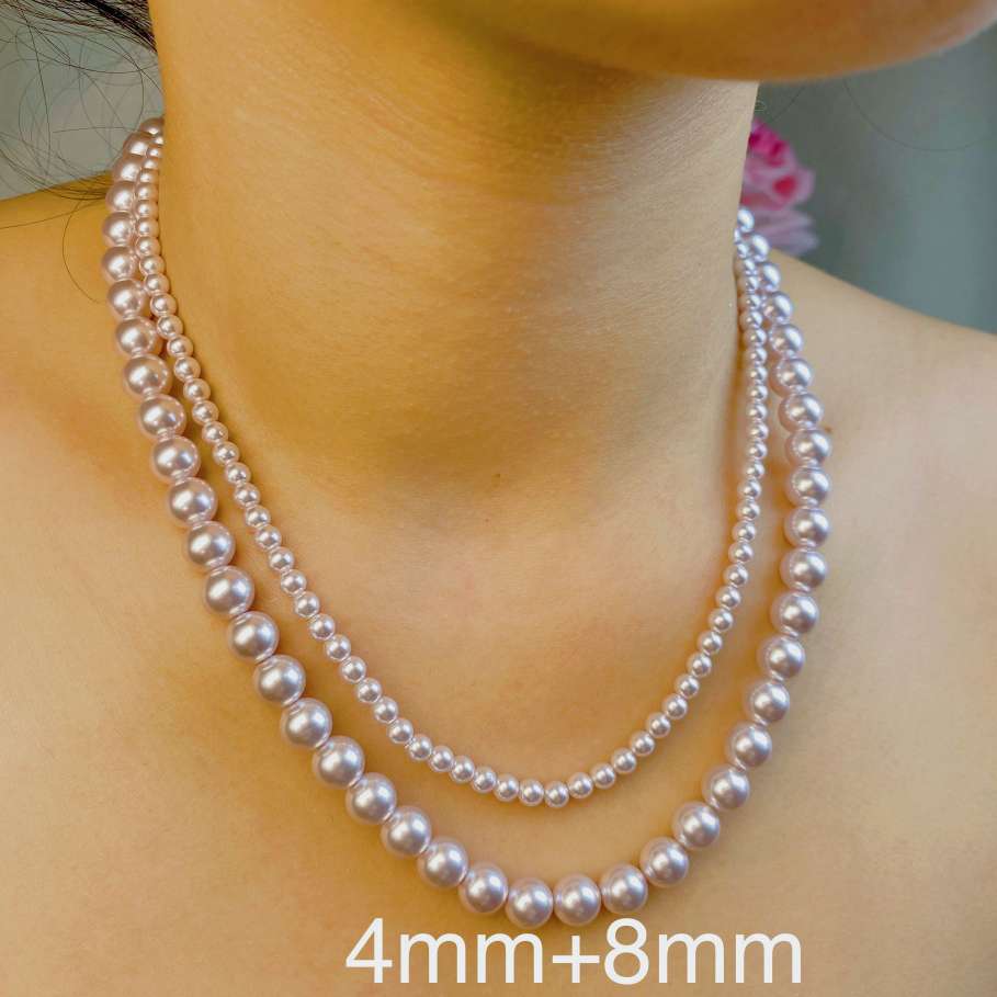 The Zhengyuan Shijia Pearl Manta Powder Necklace, a 2025 new bestseller imitating pearls, features a light luxury design and is both high-end and popular detail image 11