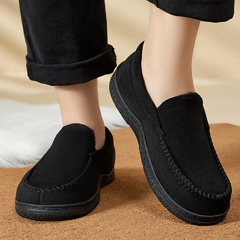 New winter warm, fleece and fashionable flat cotton shoes for men, cross-border consignment, comfortable snow boots for men Specification drawing