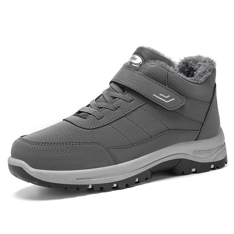 New winter fleece men's shoes, snow boots, high-top outdoor thick-soled casual shoes, cross-border consignment, thickened fleece cotton boots Item Picture