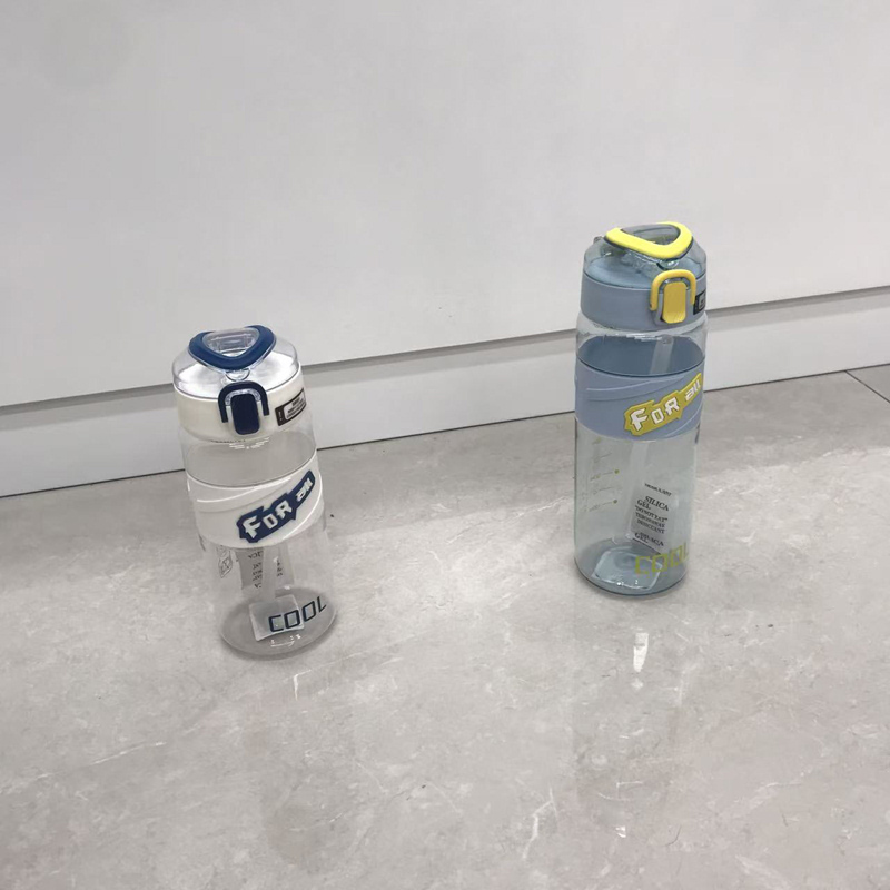 【马卡龙4色】带刻度吸管运动水杯 FOR all便携提手防漏大容量学生户外健身水壶详情4