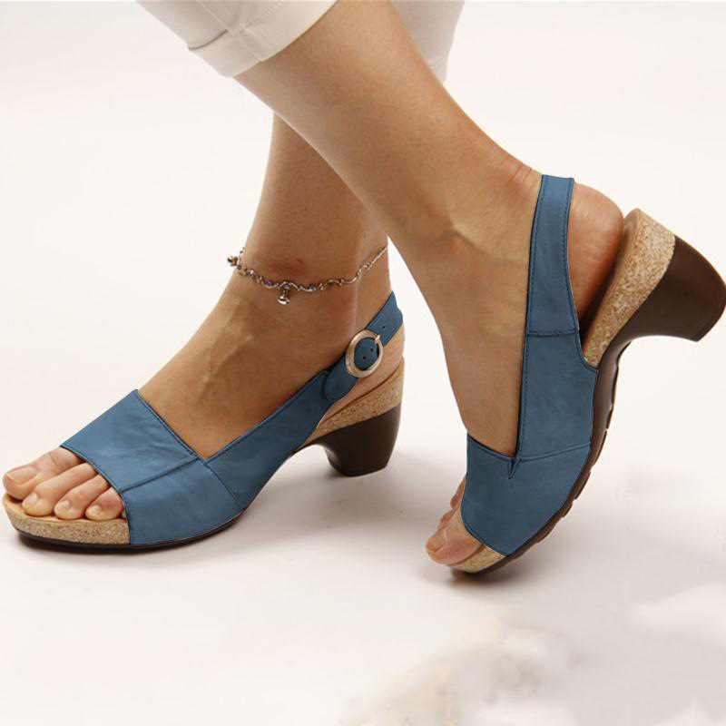 wish's independent in-stock store for cross-border trade offers large-sized women's wedge heel sandals and low-heeled casual women's shoes for spring and summer Specification drawing
