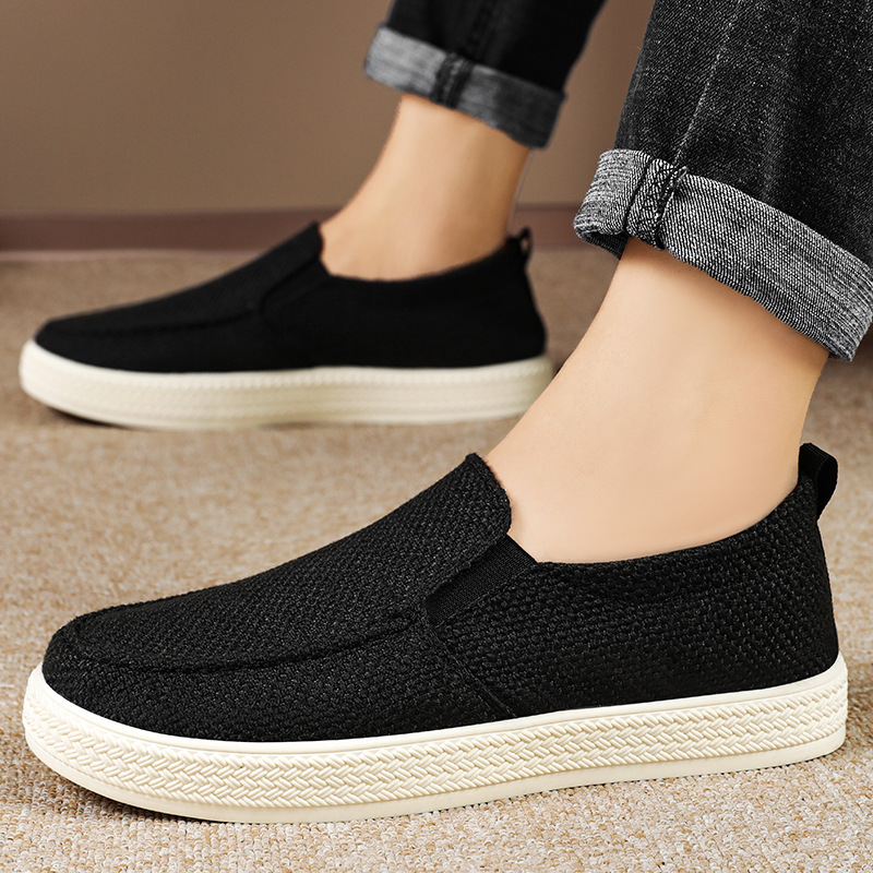 New men's shoes, old Beijing cloth shoes, breathable and non-smelly, dad's shoes, one-step lazy shoes, casual shoes, consignment details Picture