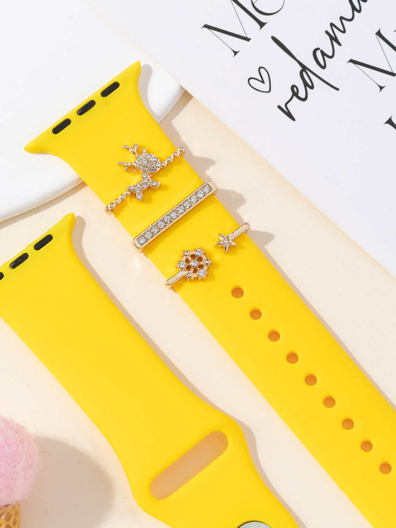 圣诞节硅胶手表带装饰环适用applewatch三星手表带饰品小鹿圣诞树雪花时尚简约潮流细节图