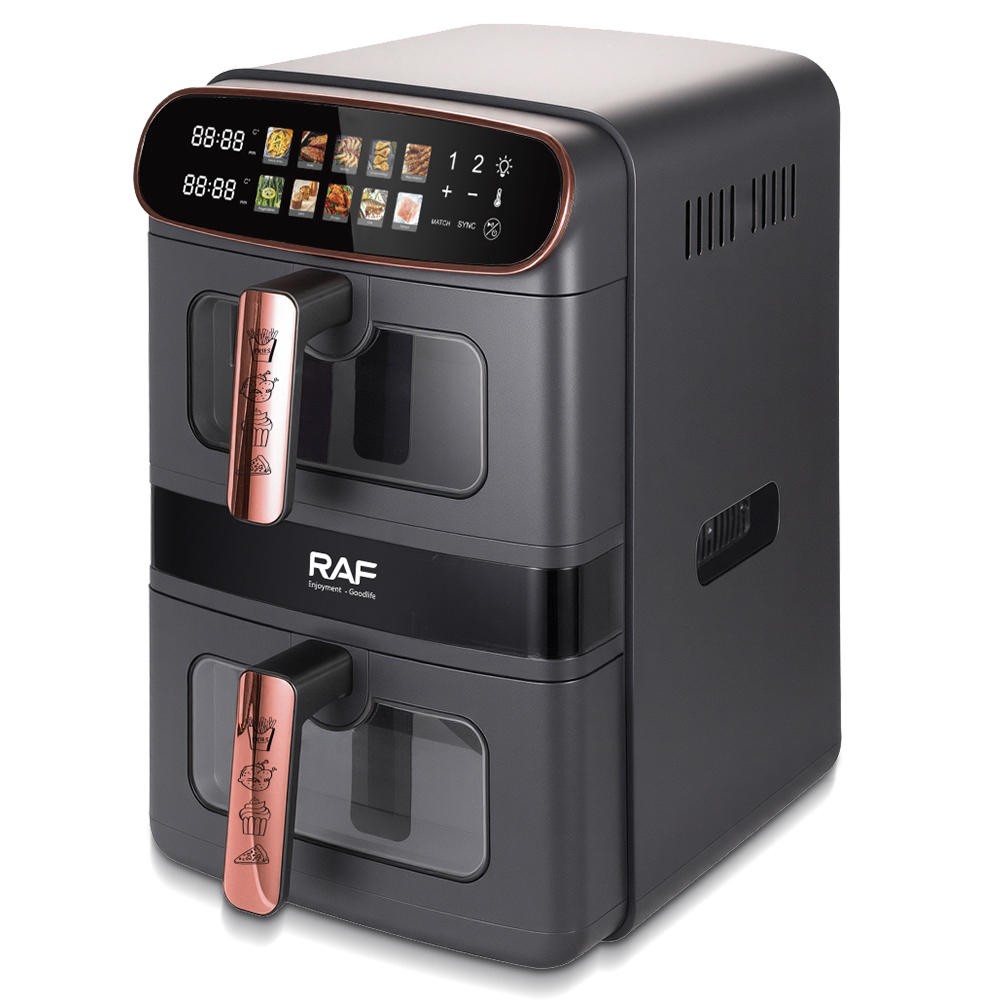RAF European standard 6L+6L large-capacity pot household multi-functional intelligent 360° air circulation double-layer air fryer Specification drawing