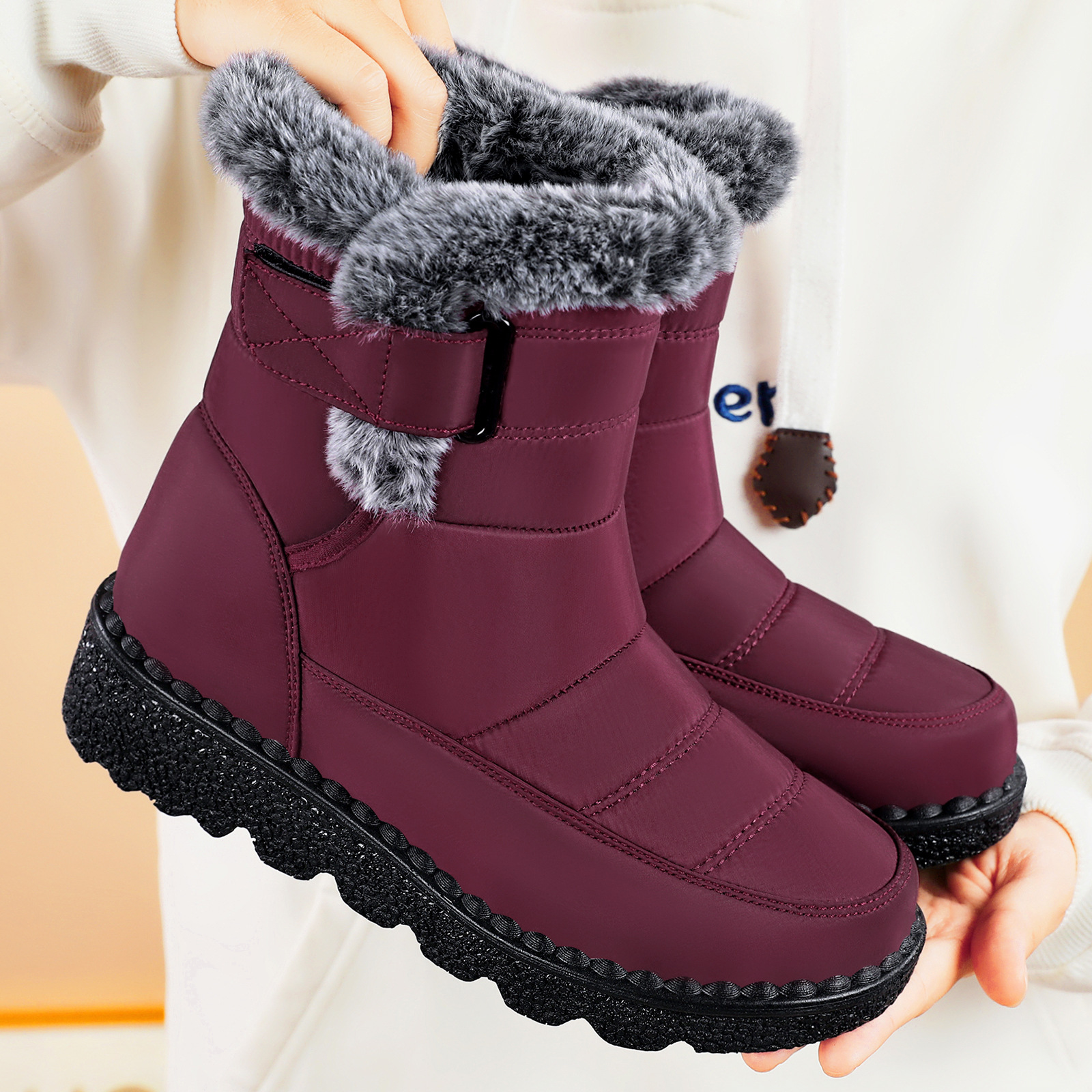 Snow Boots for Women 2025 Winter New thick-soled short boots cross-border wholesale, cold-proof cotton boots with fleece warmth long boots for women full figure