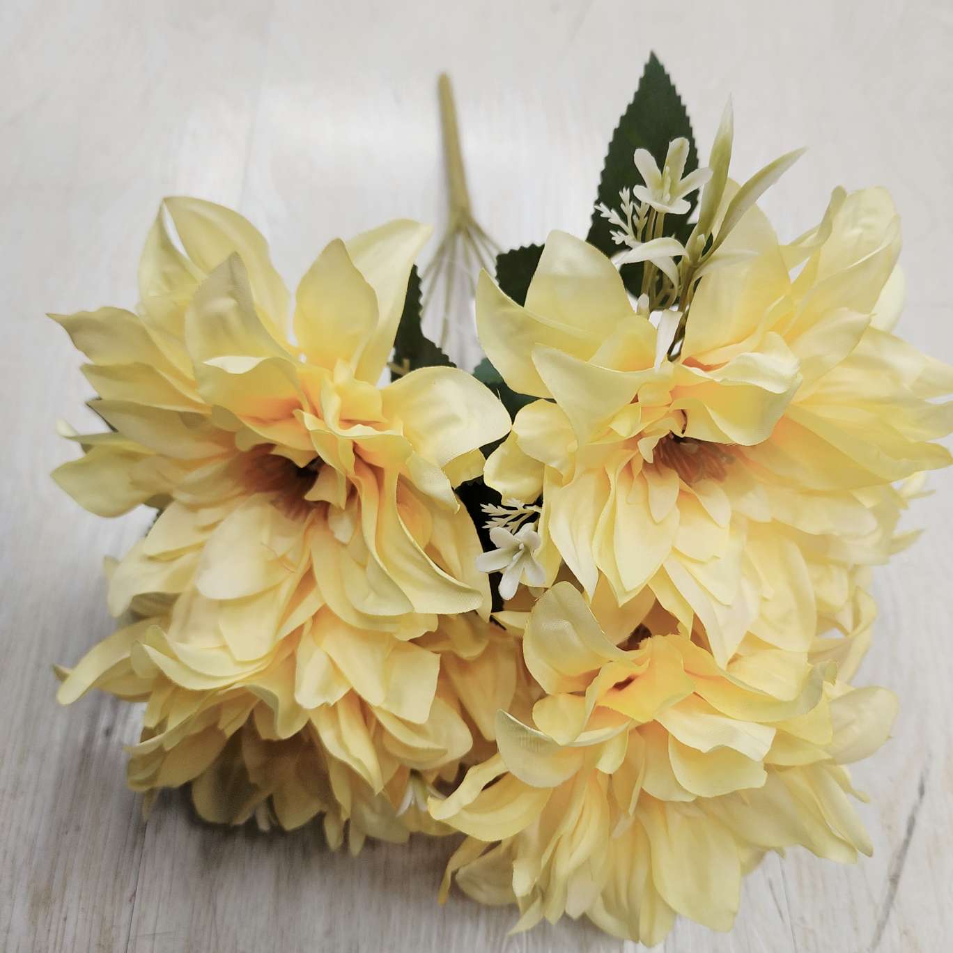 7头大丽花办公仿真园艺玫瑰花杆火把狂欢夜导具电镀钩织花束装饰品详情图7