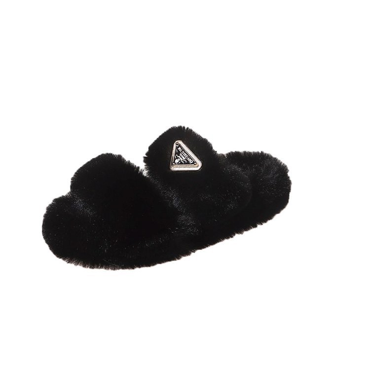 New fashionable, comfortable and warm thick-soled woolen slippers for women in the autumn and winter of 2025 Item Picture
