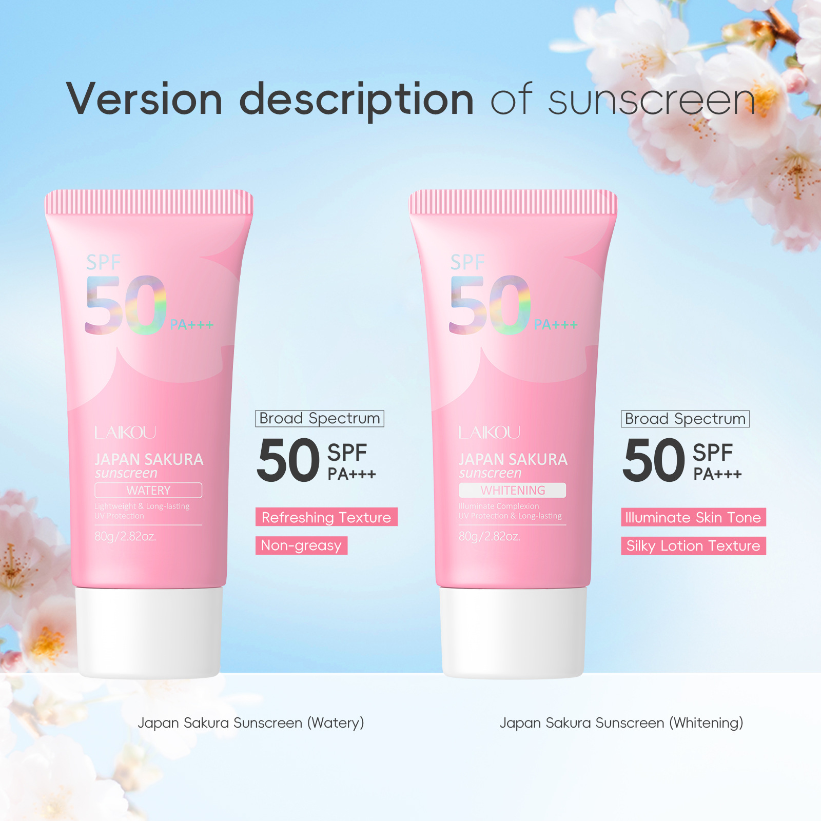 The new Laikou cross-border sunscreen80g hydrating and moisturizing body and facial skin care product is in stock Application Scenario