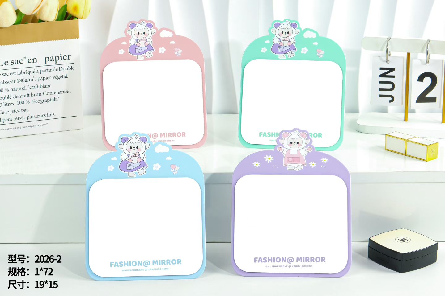 进口流沙化妆镜小镜子LED镜卫浴镜便携化妆镜子面镜子美容镜子详情图5