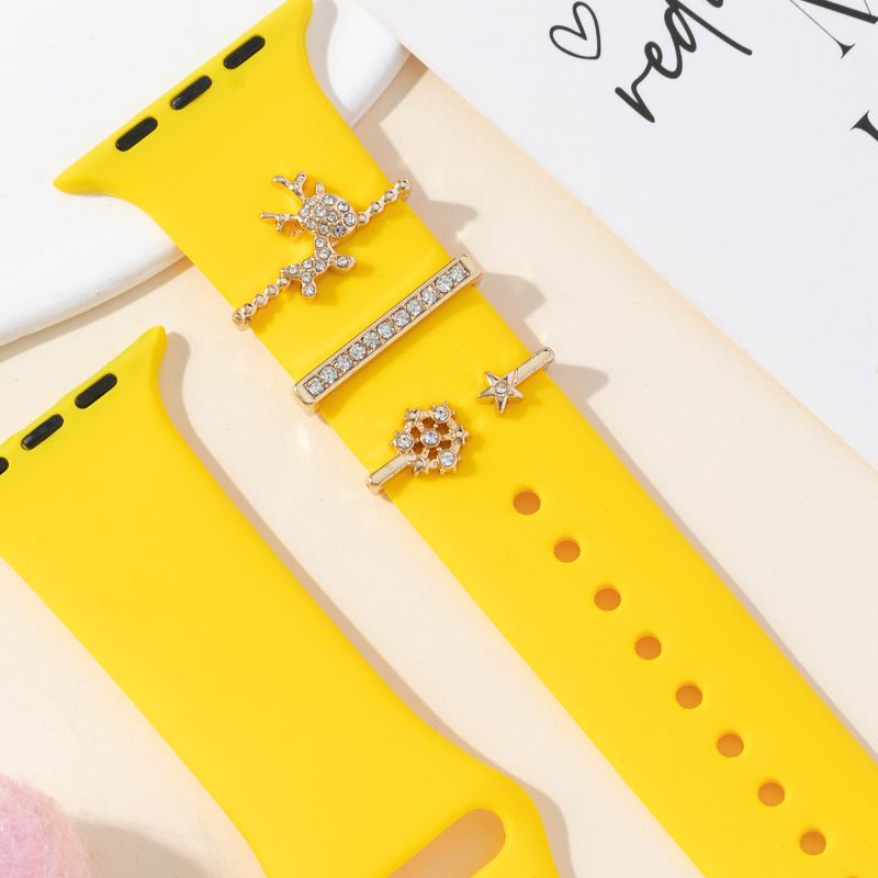 圣诞节硅胶手表带装饰环适用applewatch三星手表带饰品小鹿圣诞树雪花时尚简约潮流详情1