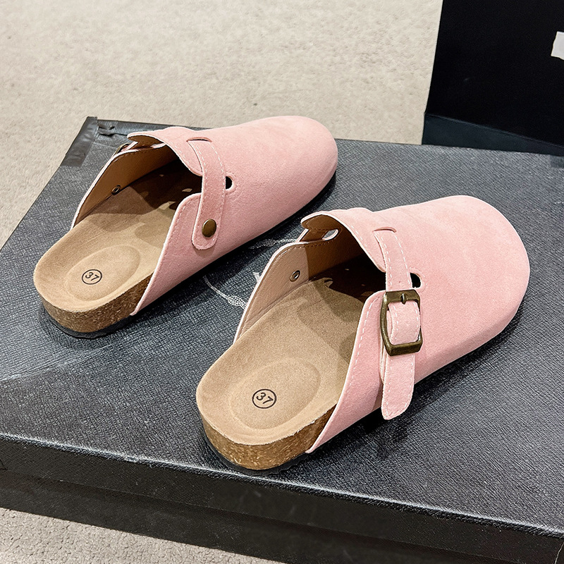 Boken Women's 2025 Spring and Autumn New Style outerwear thick-soled Boken toe half-slipper for lazy people to pair with one foot Application Scenario