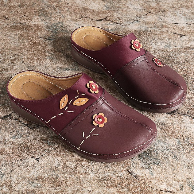 Cross-border 2024 Summer New style Baotou flip-flops, ethnic-style soft cake soles, flower handcrafted thick-soled retro women's sandals Application Scenario