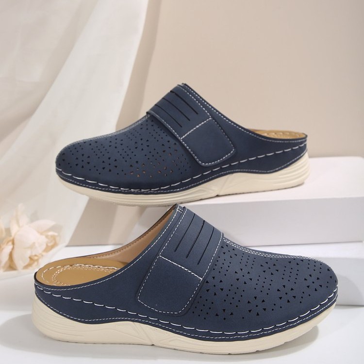 2025 New cross-border trade plus-size women's clogs, hollowed-out breathable mules, casual retro sandals Application Scenario