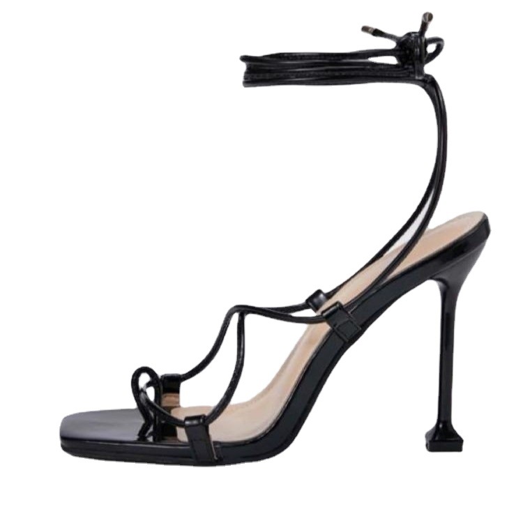 2021 New European Station Cross-border large-sized foreign trade women's shoes, cross-laced thin-heeled high-heeled sandals High heels Application Scenario