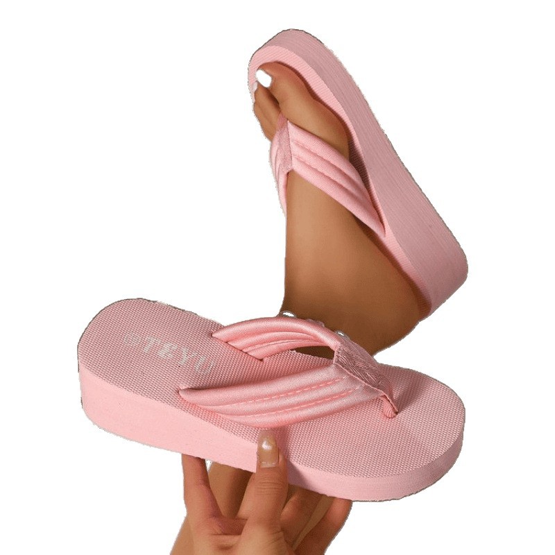 New style of cross-border flip-flops for women, women's wedge heels, summer cool flip-flops, women's flip-flops, large size Item Picture