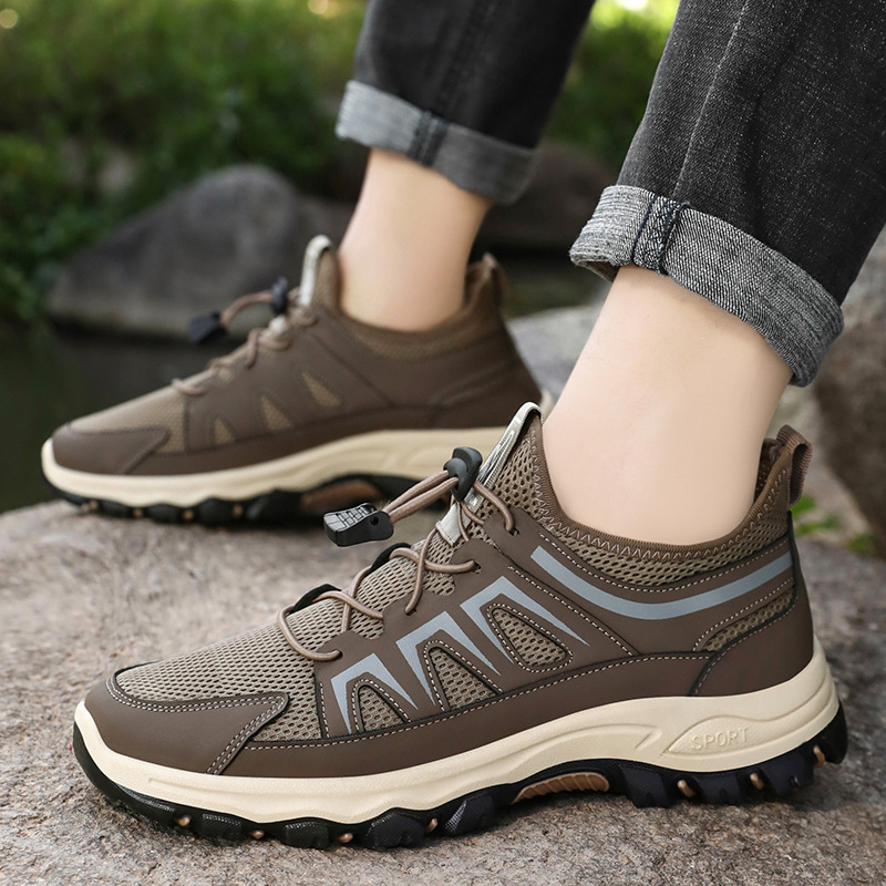 Men's shoes and sports shoes, autumn cross-border consignment, fashionable and versatile single shoes, soft-soled breathable running shoes, non-stuffy feet, mesh shoes details Picture