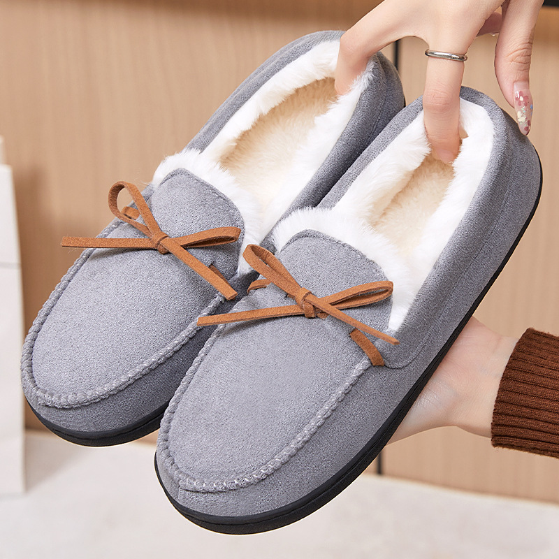 New winter cotton shoes for women: fleece and thickened cotton shoes, fashionable, versatile, warm and comfortable. Short boots, one-step home cotton slippers Specification drawing