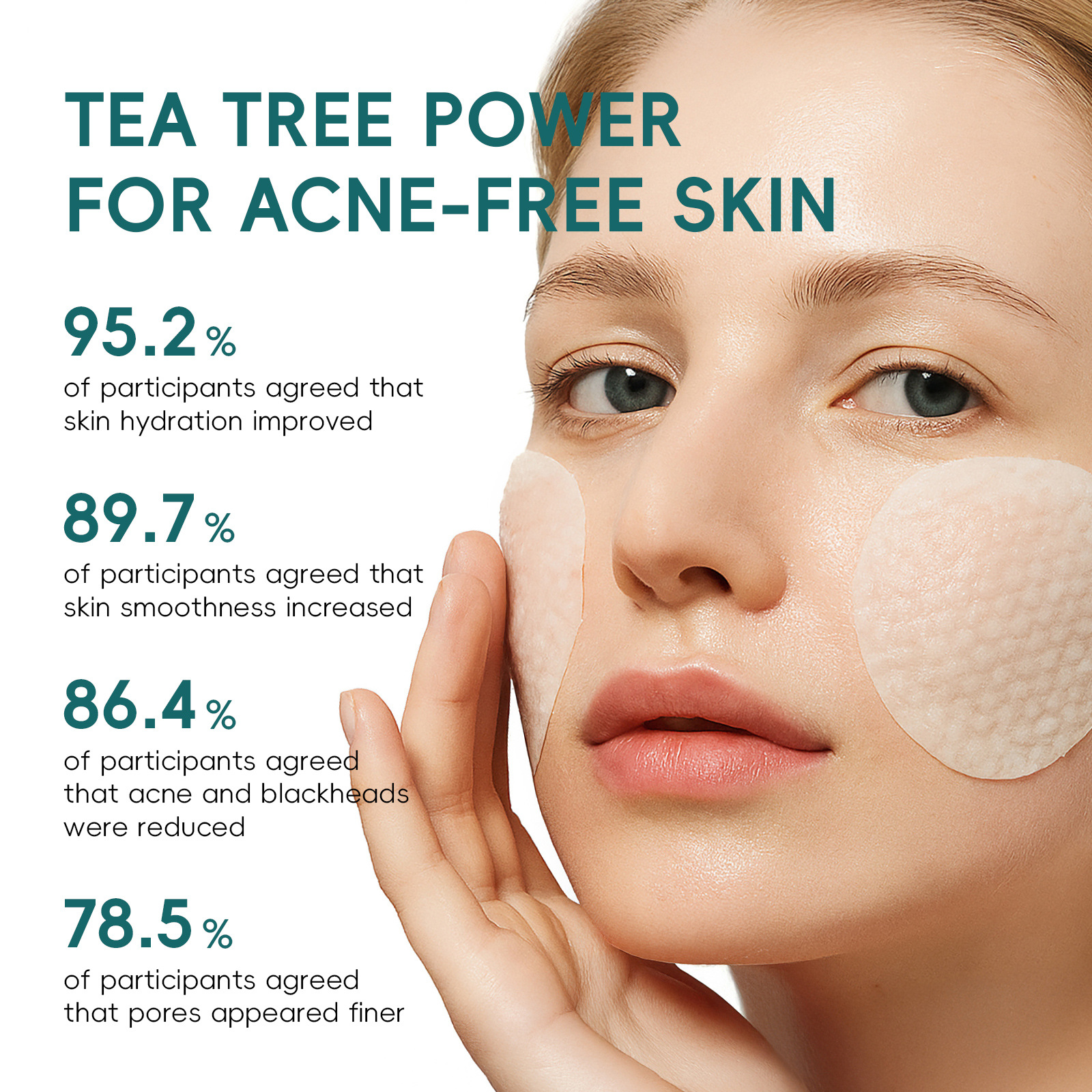 Cross-border new product LAIKOU Australian Tea Tree Acne Removal Wet Compress Cotton Tablets 100ml/3.38floz.40 tablets for export Application Scenario