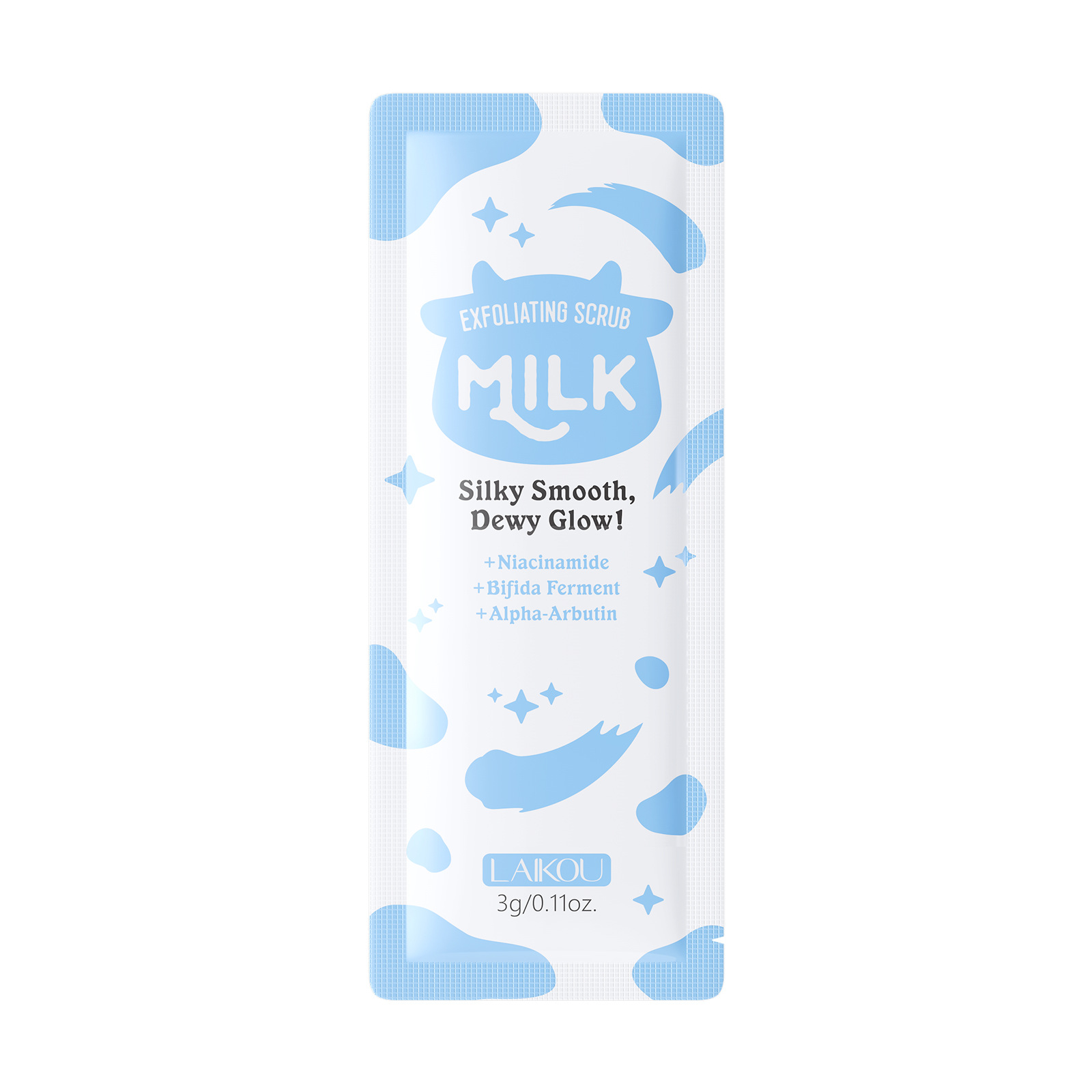 The new cross-border product LAIKOU milk Scrub 3g cleanses pores and moisturizes. Wholesale for export scrub on Amazon Item Picture