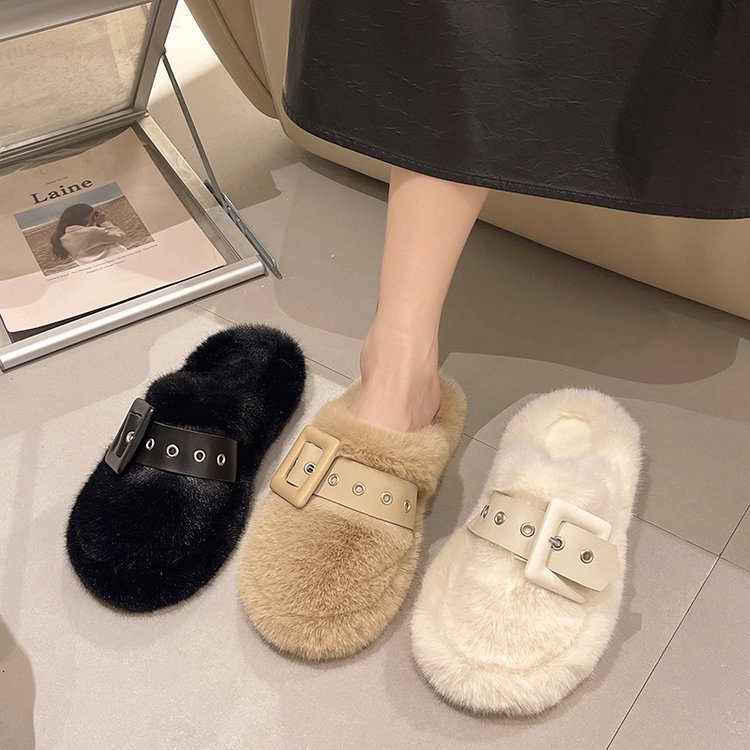 2025 New niche high-end fairy-like gentle cotton flip-flops for casual outerwear, flat and anti-slip for women details Picture