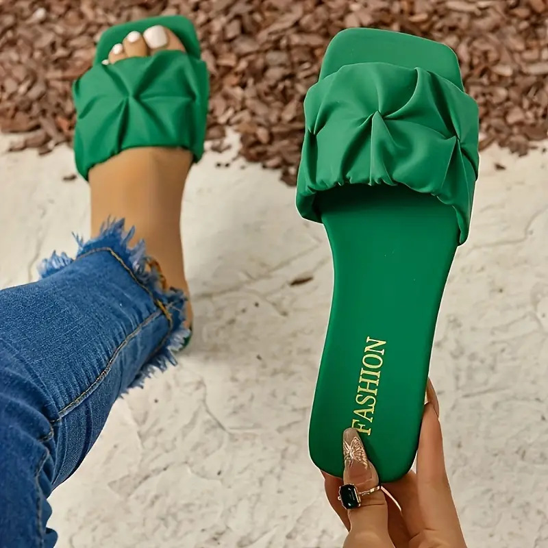 In stock, large-sized cross-border open-toe low-heeled slippers for women in the summer of 2025, fashionable European and American one-line flip-flops Specification drawing