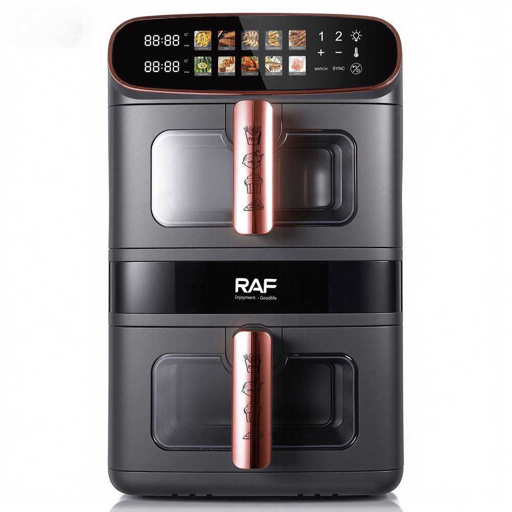 RAF European standard 6L+6L large-capacity pot household multi-functional intelligent 360° air circulation double-layer air fryer details Picture