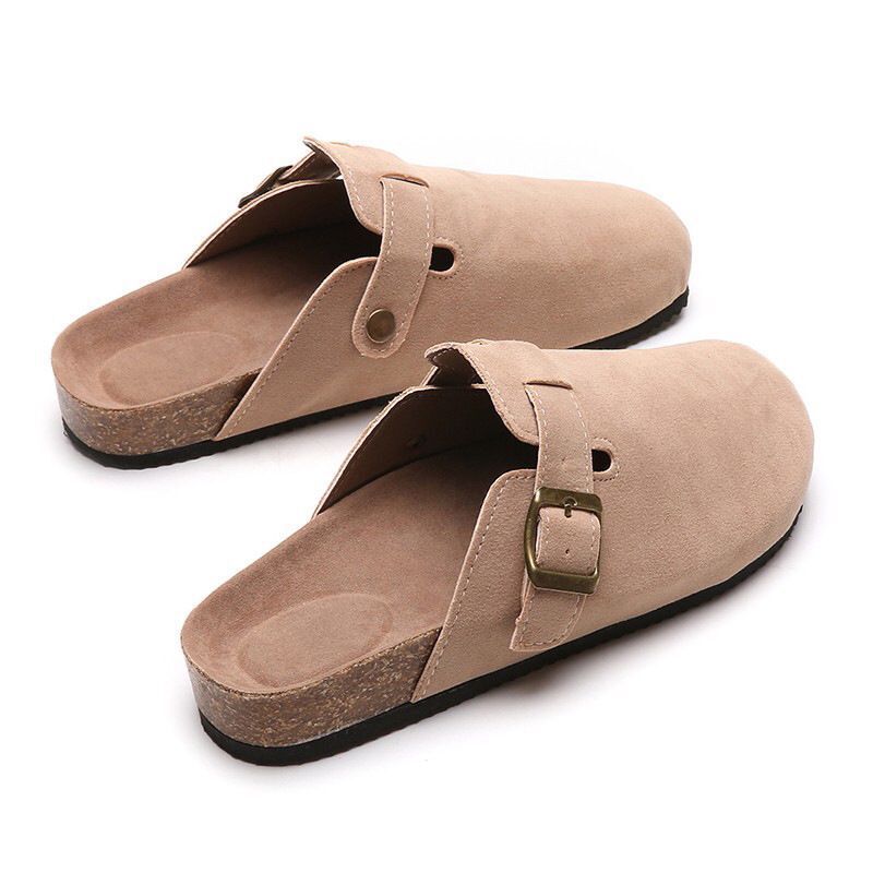 For women in summer, wear round-toed half-flip-flops with a pair of sandals details Picture