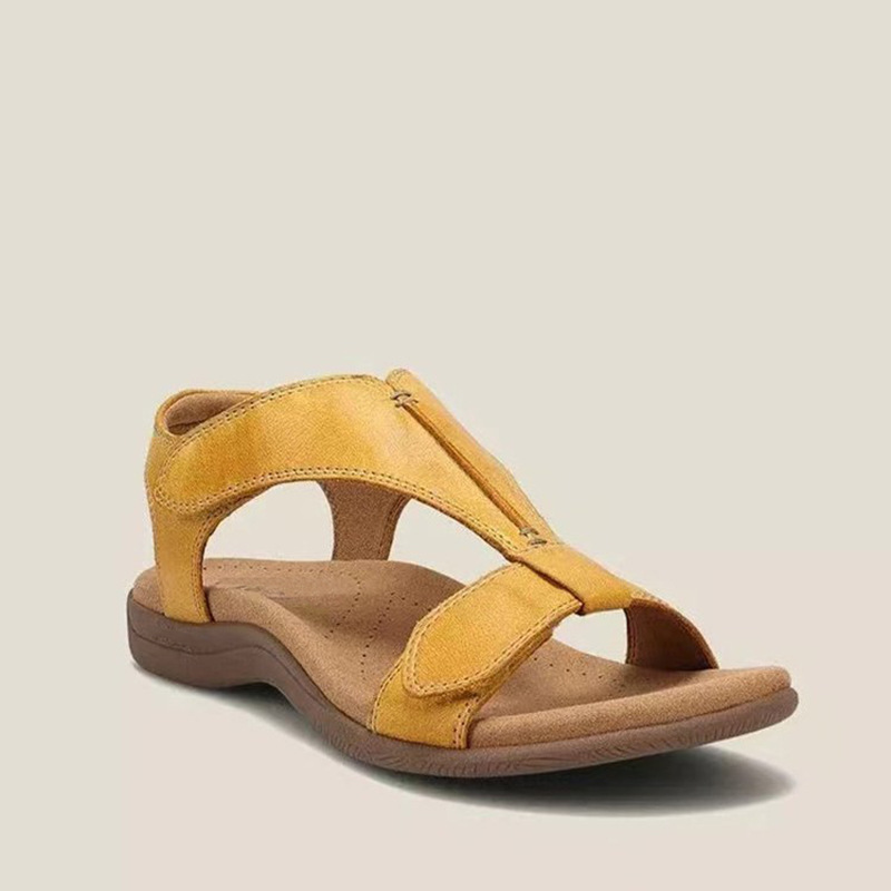 2022 new independent station large-sized Roman sandals for women with flat arches and Velcro, casual beach sandals Specification drawing