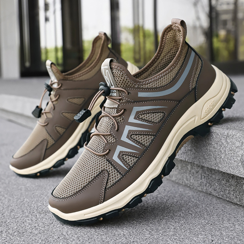 Men's shoes and sports shoes, autumn cross-border consignment, fashionable and versatile single shoes, soft-soled breathable running shoes, non-stuffy feet, mesh shoes full figure