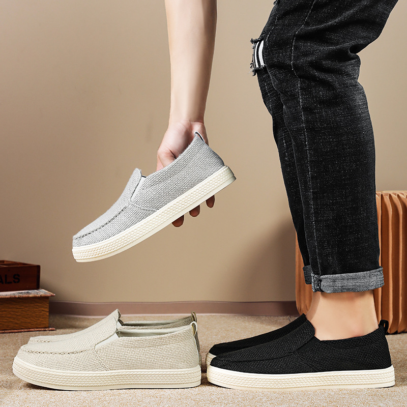 New men's shoes, old Beijing cloth shoes, breathable and non-smelly, dad's shoes, one-step lazy shoes, casual shoes, consignment Specification drawing
