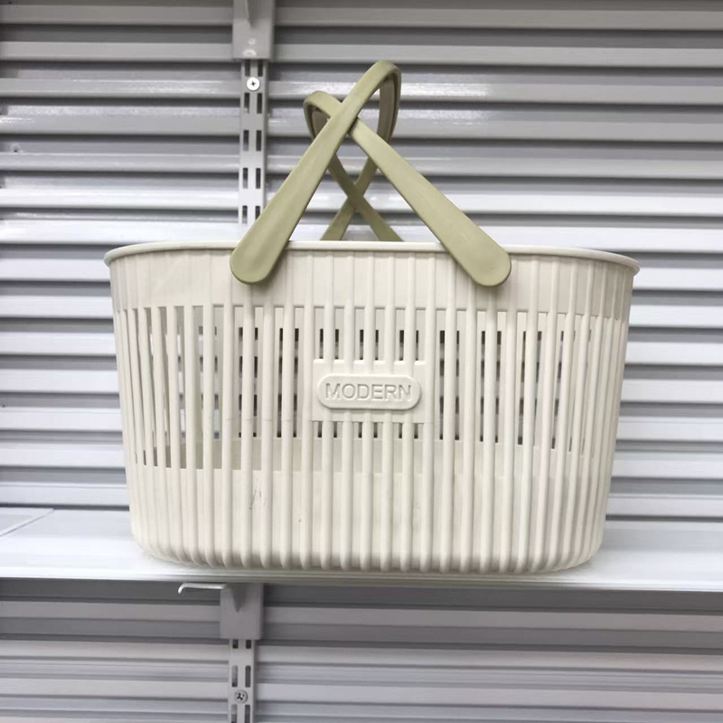 Hollowed-out hand-held basket, multi-color breathable sundries storage basket, home desktop organizing basket details Picture