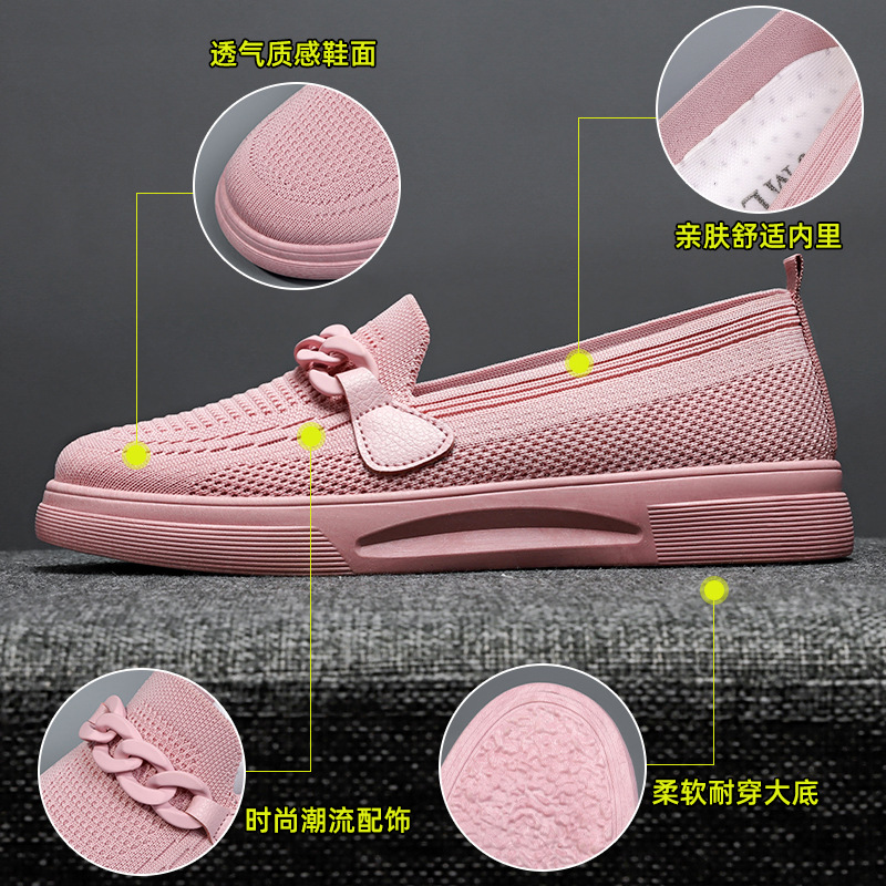 Shoes Women 2025 New style foreign trade women's shoes Comfortable Flying Woven Mom shoes, one-step comfortable cross-border women's single shoes Application Scenario