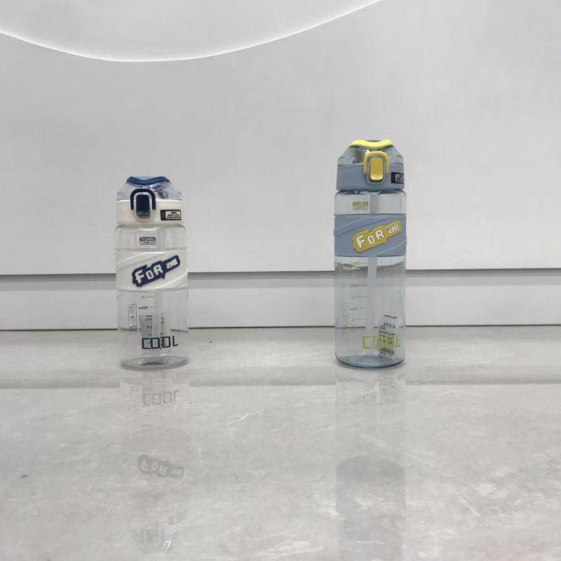 【马卡龙4色】带刻度吸管运动水杯 FOR all便携提手防漏大容量学生户外健身水壶详情5