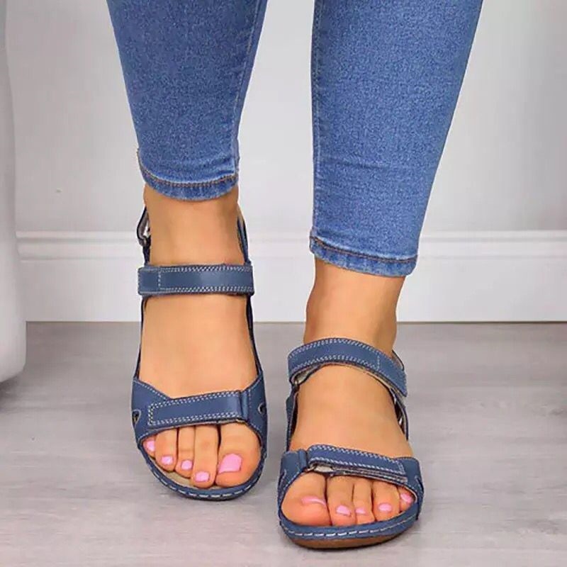 Independent station Foreign trade large size new 2022 Summer casual lace shoes, women's sandals, clasp open-toe women's shoes wish details Picture