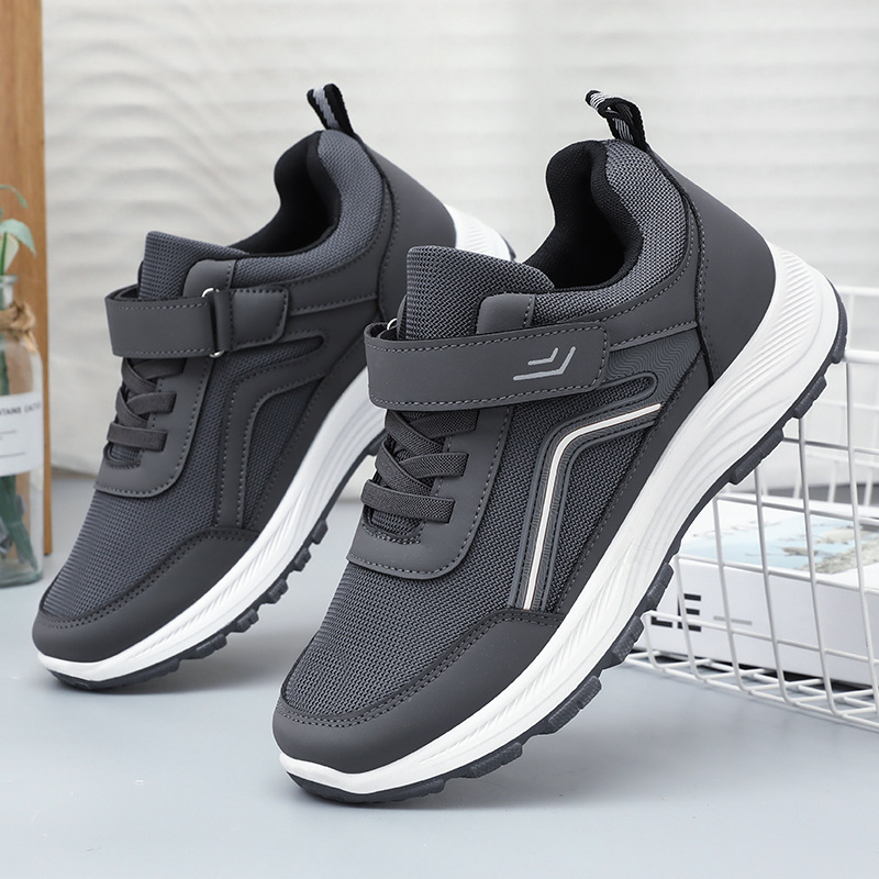 Fitness walking shoes, elderly casual running shoes, autumn new style Velcro comfortable dad shoes, middle-aged and elderly running sports shoes details Picture